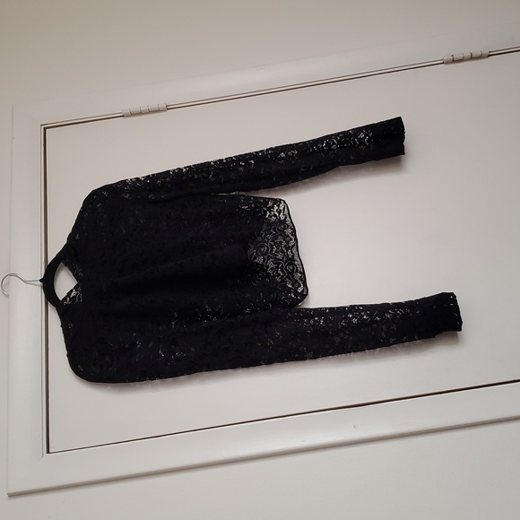 Reap What You Sew Crafts Elegant Black Lace Women's Blouse - Picture 2 of 16